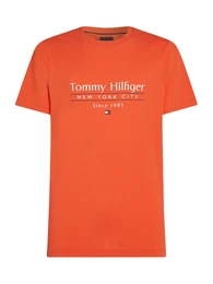 T-Shirt 'CENTER STACK' navy / orange / rot / wei
