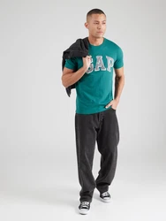 GAP T-Shirt 'NOVELTY' graumeliert/smaragd/weiß