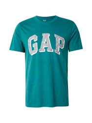 GAP T-Shirt 'NOVELTY' graumeliert/smaragd/weiß