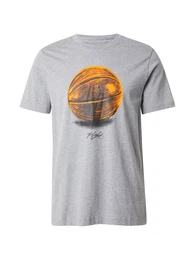 T-Shirt hellgrau / dunkelorange / schwarz