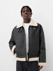 Bershka Jacke schwarz/offwhite