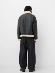Bershka Jacke schwarz/offwhite