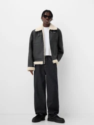 Bershka Jacke schwarz/offwhite