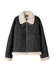 Bershka Jacke schwarz/offwhite