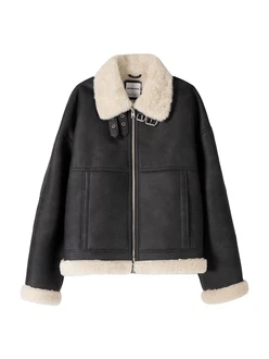 Bershka Jacke schwarz/offwhite