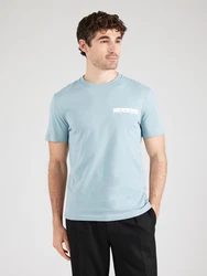 Calvin Klein Rundhalsshirt NY CHEST BOX LOGO T-SHIRT hellblau/weiß