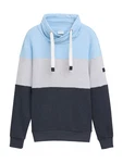 TOM TAILOR Sweatshirt Kapuzenpullover mit Colour Blocking Grau/Hellblau/Dunkelblau/Blau/Grau/Hellblau/Dunkelblau/Blau/Grau/Hellblau/Dunkelblau/Blau