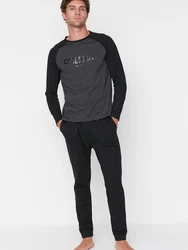 Trendyol Pyjama anthrazit/schwarz