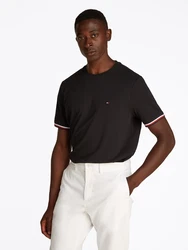 TOMMY HILFIGER T-Shirt karminrot/schwarz/weiß