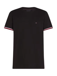 TOMMY HILFIGER T-Shirt karminrot/schwarz/weiß
