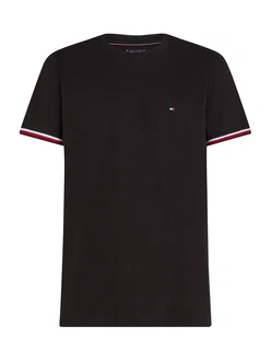 TOMMY HILFIGER T-Shirt karminrot/schwarz/weiß
