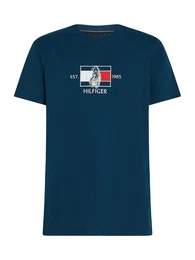 T-Shirt marine / rot / wei