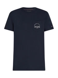 TOMMY HILFIGER T-Shirt blau/weiß