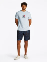 TOMMY HILFIGER T-Shirt taubenblau/rot/schwarz