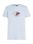 TOMMY HILFIGER T-Shirt taubenblau/rot/schwarz
