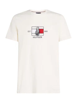TOMMY HILFIGER T-Shirt dunkelblau/rot/naturweiß