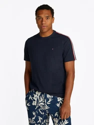 TOMMY HILFIGER T-Shirt 'GLOBAL STRIPE' marineblau/rubinrot/naturweiß