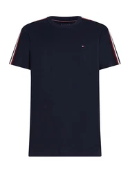 TOMMY HILFIGER T-Shirt 'GLOBAL STRIPE' marineblau/rubinrot/naturweiß