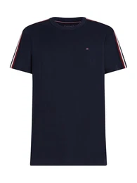 T-Shirt navy / rubinrot / naturwei