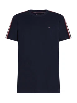 TOMMY HILFIGER T-Shirt 'GLOBAL STRIPE' marineblau/rubinrot/naturweiß