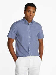 TOMMY HILFIGER Hemd 'Flex' blau/weiß