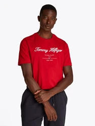TOMMY HILFIGER T-Shirt marine/blutrot/weiß