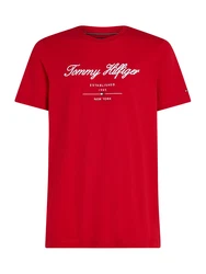 TOMMY HILFIGER T-Shirt marine/blutrot/weiß