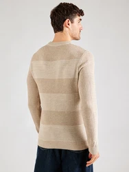JACK & JONES Strickpullover HUGO beige/dunkelbeige