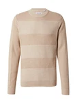 JACK & JONES Strickpullover HUGO beige/dunkelbeige
