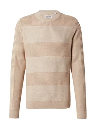 Strickpullover 'HUGO' beige / dunkelbeige