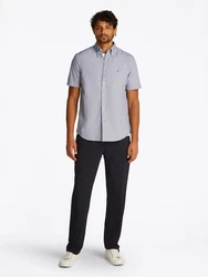 TOMMY HILFIGER Hemd 'FLEX' rauchblau/offwhite