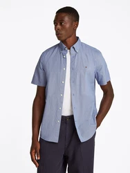 TOMMY HILFIGER Hemd 'FLEX' dunkelblau/weiß