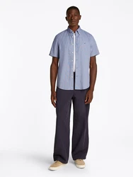 TOMMY HILFIGER Hemd 'FLEX' dunkelblau/weiß