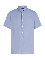 TOMMY HILFIGER Hemd 'FLEX' dunkelblau/weiß