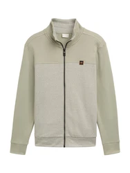 TOM TAILOR Sweatjacke pastellgrün/weiß