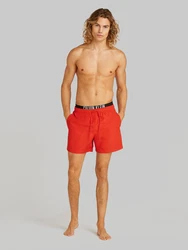 Calvin Klein Swimwear Badeshorts MEDIUM DOUBLE WB rot/schwarz/weiß