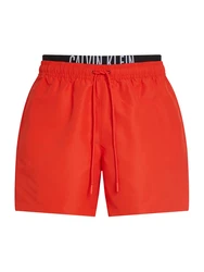 Calvin Klein Swimwear Badeshorts MEDIUM DOUBLE WB rot/schwarz/weiß