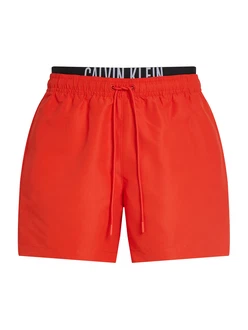 Calvin Klein Swimwear Badeshorts MEDIUM DOUBLE WB rot/schwarz/weiß