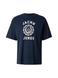 JACK & JONES T-Shirt 'VICTO' Dunkelblau/Blau/Dunkelblau/Blau/Dunkelblau/Blau/Dunkelblau/Blau/Dunkelblau/Blau