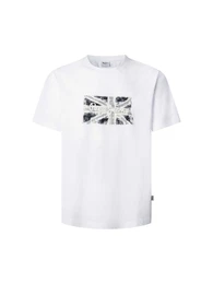 T-Shirt grau / anthrazit / wei