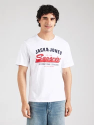 Jack & Jones T-Shirt JJELOGO TEE SS O-NECK 2 COL SS25 SN rot/schwarz/weiß