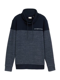 TOM TAILOR Sweatshirt mit Stehkragen mit Logo Badge Dunkelblau/Blau/Grau/Dunkelblau/Blau/Grau/Dunkelblau/Blau/Grau/Dunkelblau/Blau/Grau/Dunkelblau/Blau/Grau/Dunkelblau/Blau/Grau/Dunkelblau/Blau/Grau/Dunkelblau/Blau/Grau/Dunkelblau/Blau/Grau/Dunkelblau/Blau/Grau/Dunkelblau/Blau/Grau/Dunkelblau/Blau/Grau
