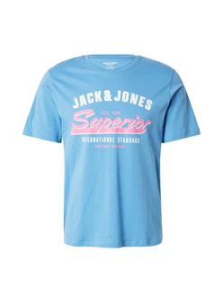 Jack & Jones T-Shirt JJELOGO TEE SS O-NECK 2 COL SS25 SN hellblau/rosa/wei