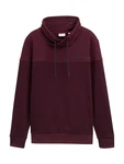 TOM TAILOR Sweatshirt mit Stehkragen mit Logo Badge cyclam/burgunder