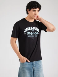 Jack & Jones T-Shirt JJELOGO TEE SS O-NECK 2 COL SS25 SN pastellblau/schwarz/weiß
