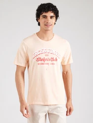 Jack & Jones T-Shirt JJELOGO TEE SS O-NECK 2 COL SS25 SN rosa/rot/weiß
