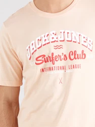 Jack & Jones T-Shirt JJELOGO TEE SS O-NECK 2 COL SS25 SN rosa/rot/weiß