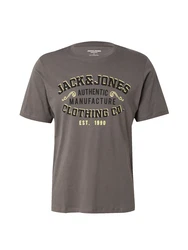 Jack & Jones T-Shirt JJELOGO TEE SS O-NECK 2 COL SS25 SN pastellgelb/schlammfarben/schwarz