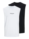 JACK & JONES Top 'JORVesterbro' schwarz/weiß
