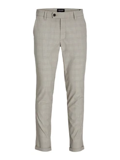 JACK & JONES Hose 'Marco Connor' dunkelbeige/hellgrau